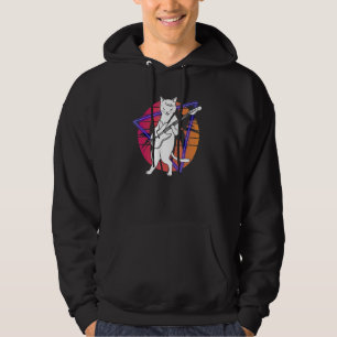Cat Playing Bass Guitar Musician Bassist Guitarist Hoodie