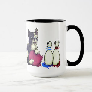 Cat playing bowling mug