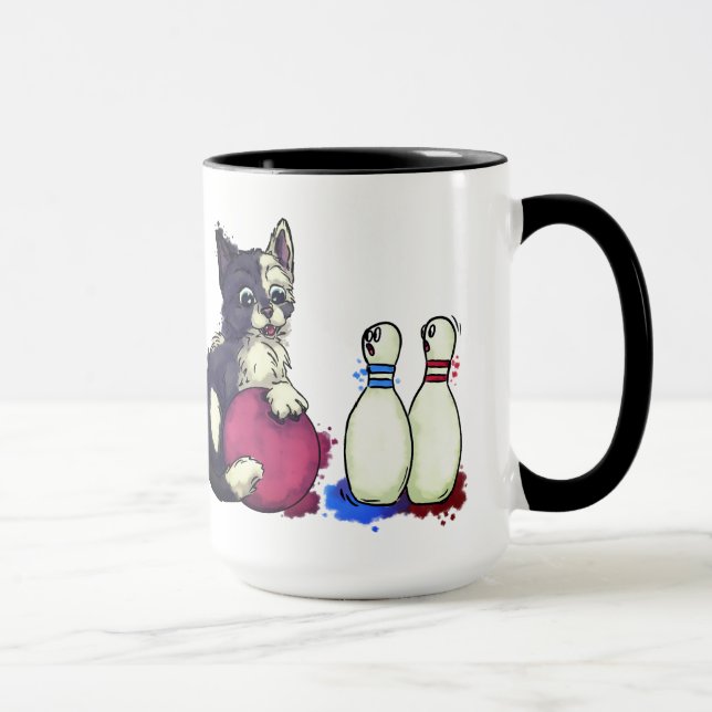 Cat playing bowling mug (Right)