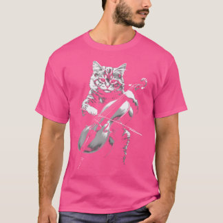 Cat Playing Cello Vintage Jazz Musician Cellist T-Shirt