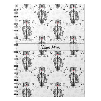 Cat Playing Clarinet Musician Clarinetist Custom Notebook