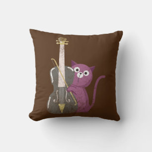 cat playing double bass cushion