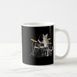Cat Playing Drums Drumset Drumkit Drumming Drum Dr Coffee Mug