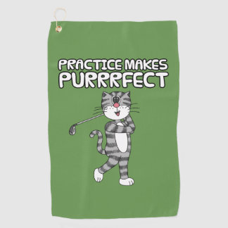 Cat Playing Golf (Driver), Golfer Funny Towel