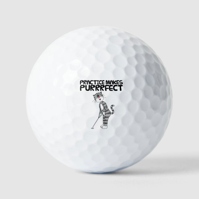 Cat Playing Golf (Putter), Golfer Funny Balls (Front)