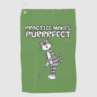 Cat Playing Golf (Putter), Golfer Funny Towel