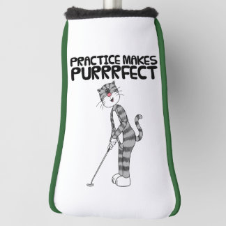 Cat Playing Golf (Putter) Practice Makes Purrrfect Head Cover