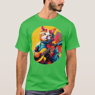 Cat playing guitar 6 T-Shirt