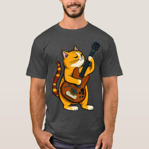Cat playing guitar illustration T-Shirt