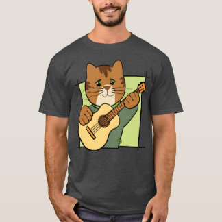 Cat Playing Guitar Music funny T-Shirt