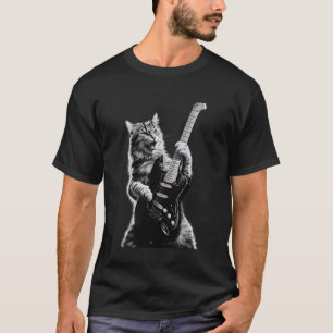 Cat Playing Guitar Rock Star Rock and Roll Fest, M T-Shirt