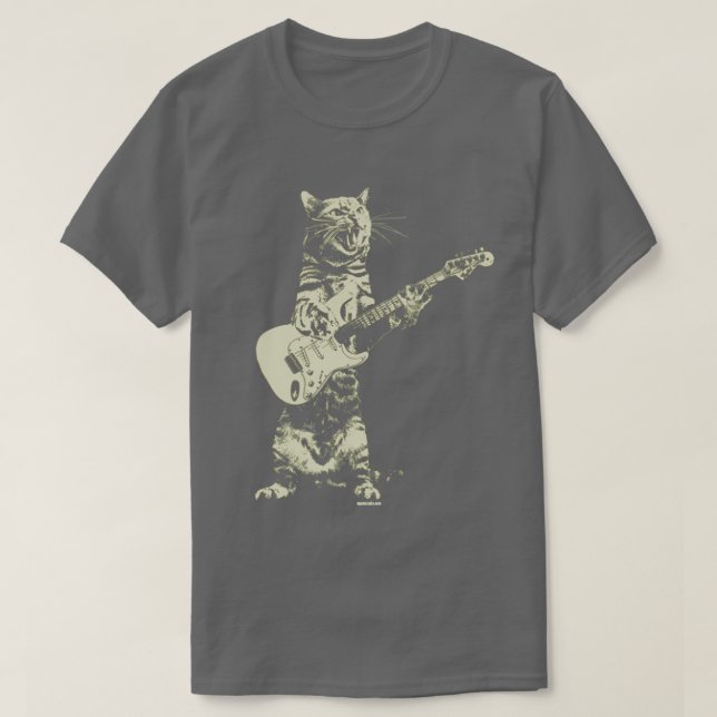 Cat playing guitar  T-Shirt (Design Front)