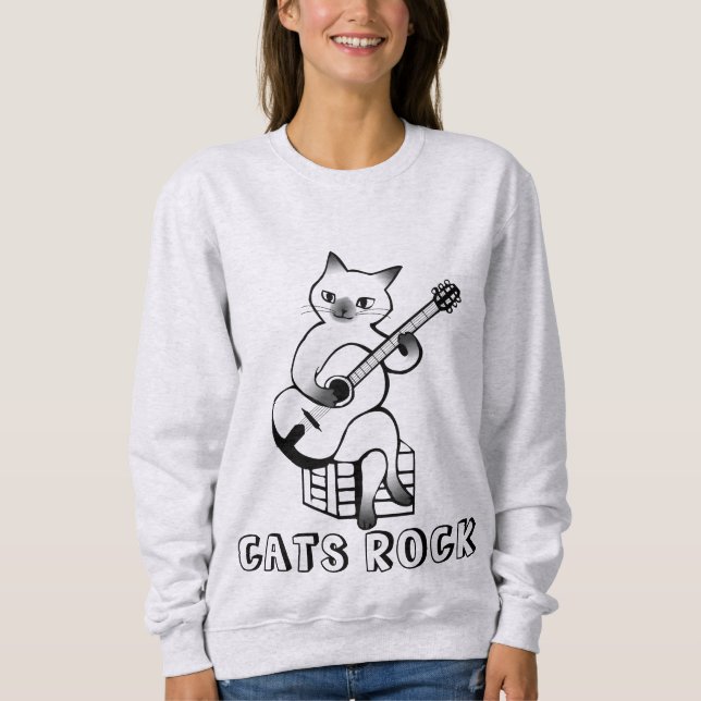 Cat Playing Guitar T-Shirts (Front)
