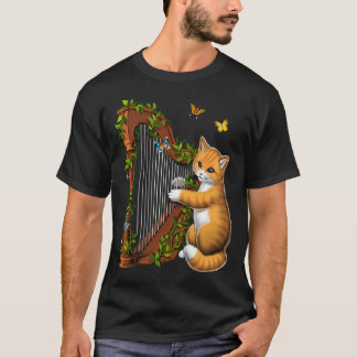Cat Playing Harp T-Shirt