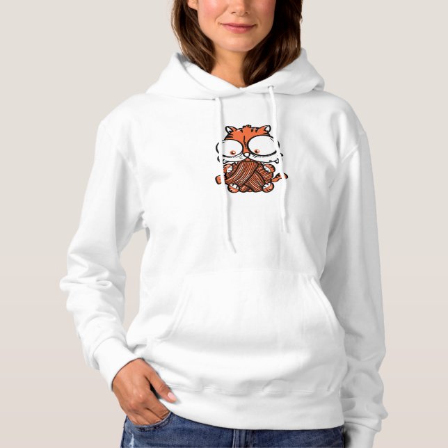 Cat playing hoodie (Front)