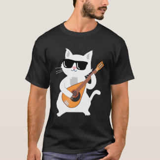 Cat Playing Mandolin T-Shirt