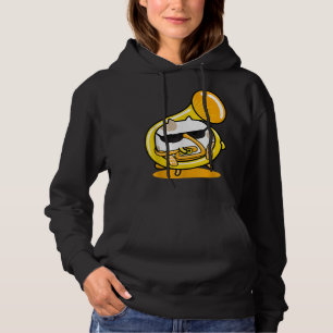 Cat Playing Music Instrument French Horn Hoodie