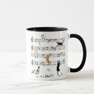 Cat Playing Note Music, Naughty Cat Gift, Cute Cat Mug