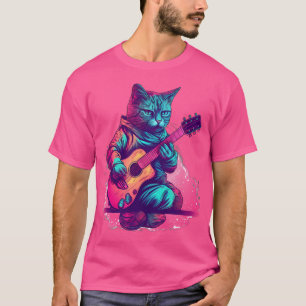 Cat Playing On Acoustic Guitar T-Shirt