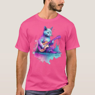 Cat Playing On Acoustic Guitar T-Shirt
