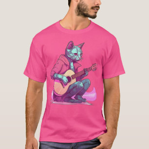 Cat Playing On Acoustic Guitar T-Shirt