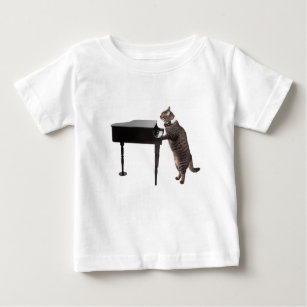 Cat Playing Piano Baby T-Shirt