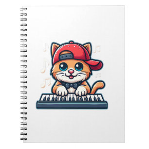 Cat Playing Piano Design for Music and Cat Lovers  Notebook