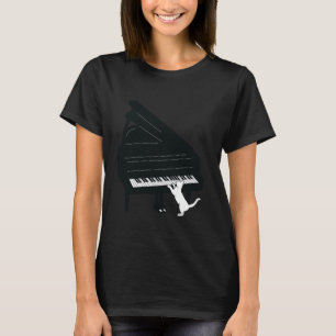 Cat Playing Piano Funny Cat Cute Cat Pet Owner Pet T-Shirt