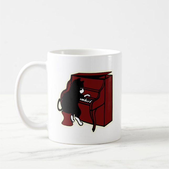 Cat Playing Piano Mug (Left)