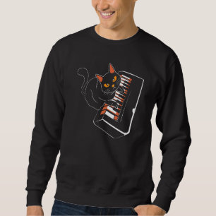 Cat Playing Piano Music Cat Owner Piano Cat 1 Sweatshirt