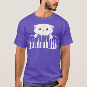 Cat Playing Piano Music Lover Cat Owner Piano Cat T-Shirt