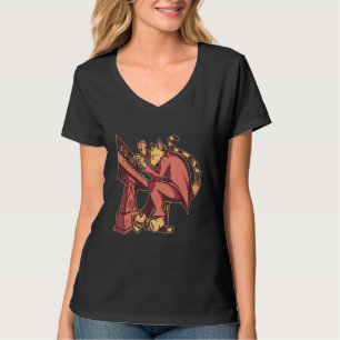Cat Playing Piano Special Blues Music Jazz Artist T-Shirt