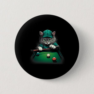 Cat Playing Pool Billiards Cool Funny Cats 6 Cm Round Badge