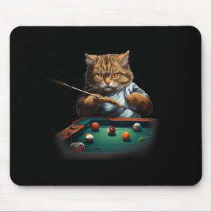 Cat Playing Pool Billiards Cool Funny Cats Men Wom Mouse Pad