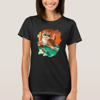 Cat Playing Pool Billiards in Lounge Cool  Cats T-Shirt