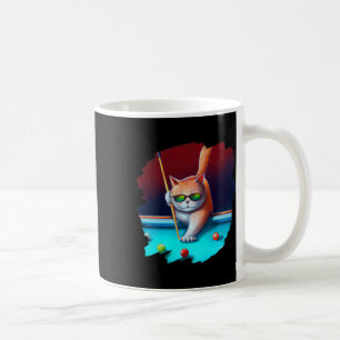 Cat Playing Pool Billiards In Lounge Cool Funny Ca Coffee Mug
