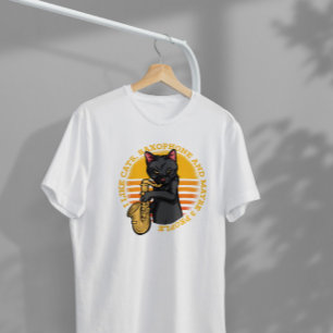 Cat Playing Saxophone   T-Shirt