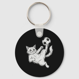 Cat Playing Soccer, Kids And Boys Soccer Byll, Soc Key Ring