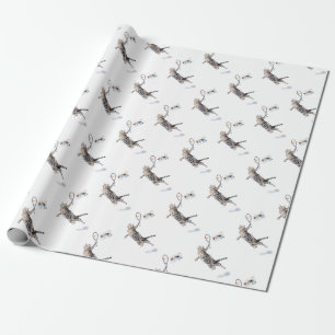 Cat Playing Tennis Wrapping Paper