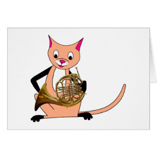 Cat Playing the French Horn
