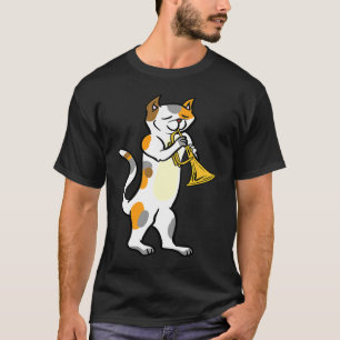 Cat Playing Trumpet  Cute Kitten Musician Fan  1 T-Shirt