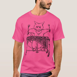 Cat Playing Vibraphone T Shirt Jazz Marimba