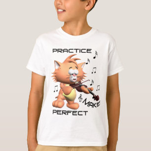 Cat Playing Violin Girls "T-shirt T-Shirt