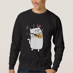 Cat Playing Violin  Idea For Animal Or Violinist L Sweatshirt