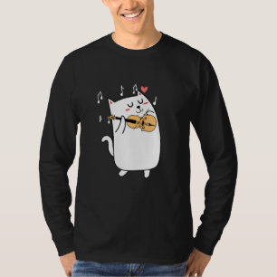 Cat Playing Violin  Idea For Animal Or Violinist L T-Shirt