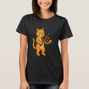 Cat Playing Violin Violinist Cat Lover Cute Cat Pl T-Shirt