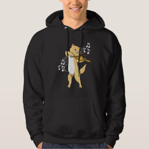 Cat Playing Violin Violinist Fun Cats Playing Viol Hoodie