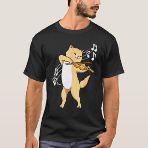 Cat Playing Violin Violinist Fun Cats Playing Viol T-Shirt