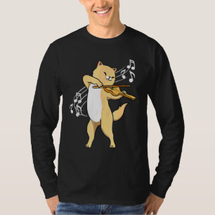 Cat Playing Violin Violinist Fun Cats Playing Viol T-Shirt