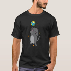 Cat Playing Volleyball Sport Hobby Pet T-Shirt